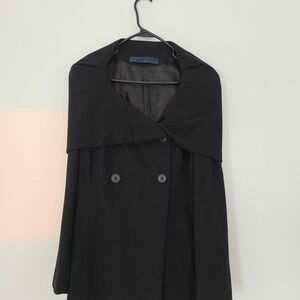 Zara Basic Black Belted Cape Coat